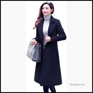 Long Wool Coats for Women Winter Wool Jacket Peacoat Slim Fit